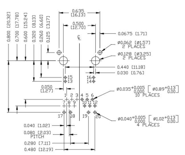 0826-1X1T-GJ-F 1X1 MagJack Drawing