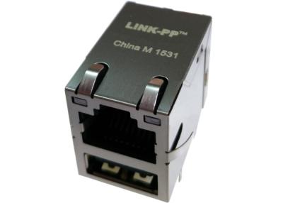 China 0821-1X1T-36 RJ45 USB Connector Magjack Combo Single USB Ext.Temp Rj45 naar USB for sale