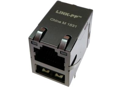 China 1-1840012-2 Gigabit RJ45 USB Connector 1840012-1 USB para Rj45 Stacked Rj45 USB for sale