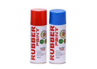 China Colorful Red / Blue Yellow Rubber Spray Paint 400ML For Car Shield And Tire for sale