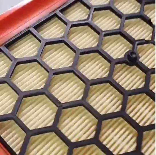 Opell air filter side view displaying dimensions and edges