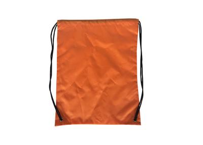 China Orange Custom Drawstring Backpack GYM 210D Polyester Cinch Pack for sale
