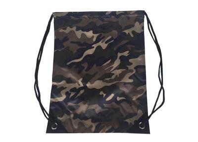 China Camouflage Printed Cinch Backpack PU Leather Custom Cinch Sacks for sale