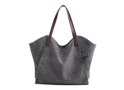 China Lightweight Canvas Tote With Leather Handles 8A Canvas Tote Bags For Women for sale