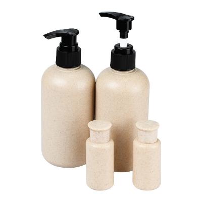 China 250ml 300ml 500ml Biodegradable Wheat Straw Pump Bottle For Shampoo Hand Wash for sale