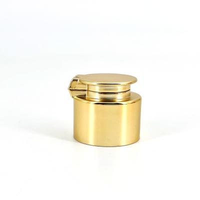 China 24mm 24/410 Plastic Matt Golden Flip Top Cap Screw Lid For Shampoo Soap Bottle for sale