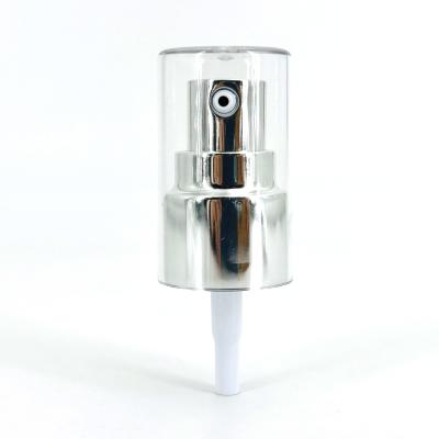 China 20mm 20/410 Sliver Aluminum Dispenser Pump Cap For Lotion Cream Serum Essence for sale