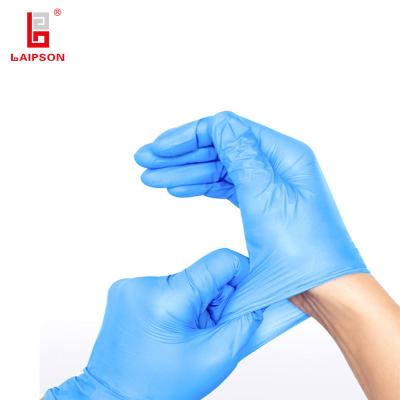 China Disposable Synthetic Nitrile Mittens Flexible Powder Free Non Sterile Blue for sale