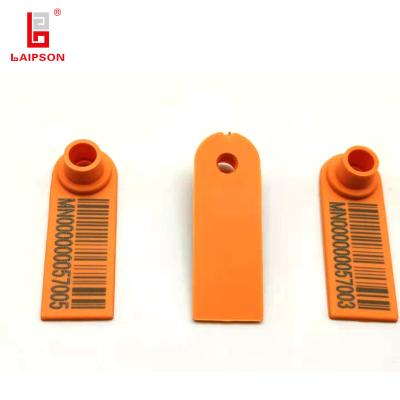 China Non Toxic Bigger Size Orange Sheep Ear Tags 55*19mm Oxidation Resistant for sale