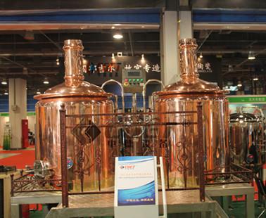 China Restaurant Copper Brewing Equipment Steam Heating 1000L 2 Or 3 Vessels for sale