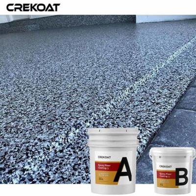 China Slip Resistant Epoxy Resin Floor Coating Gray Color Flakes Concrete Paint for sale