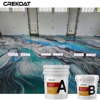 China Uno mismo fluido que nivela el piso de epoxy metálico del garaje que cubre el aspecto único 3D en venta