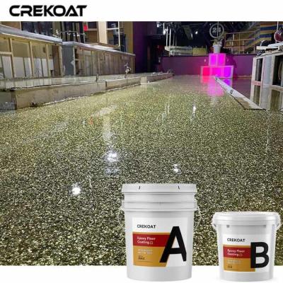 China Shiny Flakes Metallic Epoxy Floor Coating Color Concrete Floors à venda