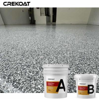China Decorative Flakes Epoxy Floor Clear Top Coat For Commercial Spaces for sale