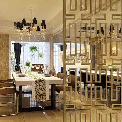 China Golden Stainless Steel Room Dividers Metal Screens Partition For Indoor Decoration à venda