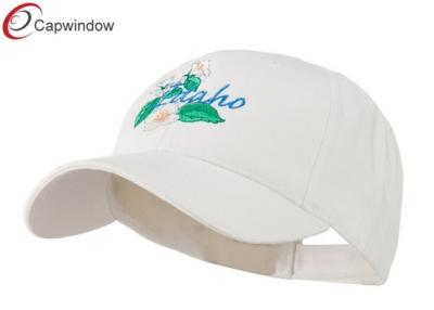 China White USA State Flower Idaho Mock Orange Cotton Embroidered Cap with Velcrorized Closure for sale