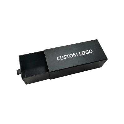China Color del negro de la caja de Gray Board Drawer Eyewear Packaging con la manija de la cinta en venta