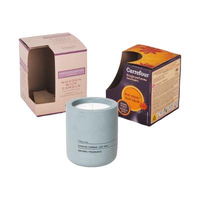 China Recycled Kraft Paper Candle Packaging Box With Cutout Window for sale