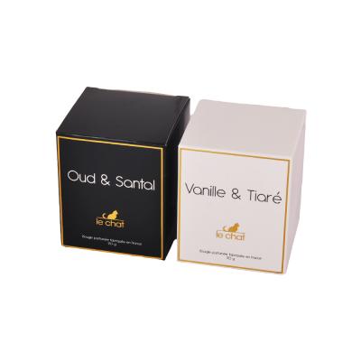 China Golden Border Custom Jar Candle Boxes 1mm Coated Paper Material for sale