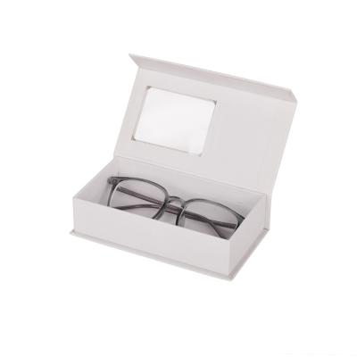 China Customized Eyewear Packaging Box , White Hard Cardboard Sunglasses Box for sale