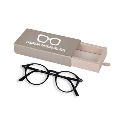 Chine Les lunettes de soleil adaptées aux besoins du client enferment dans une boîte l'emballage avec l'impression d'écran en soie blanche à vendre