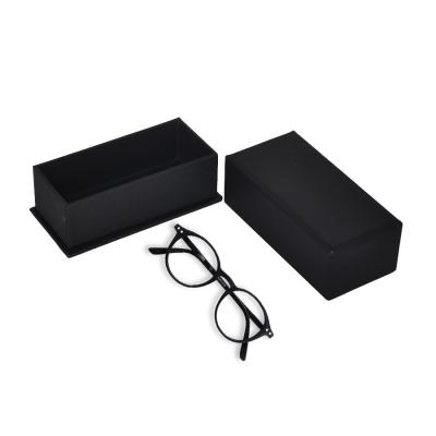 China Straight Corner Eyewear Packaging Box Matte Black Grey Cardboard Material for sale