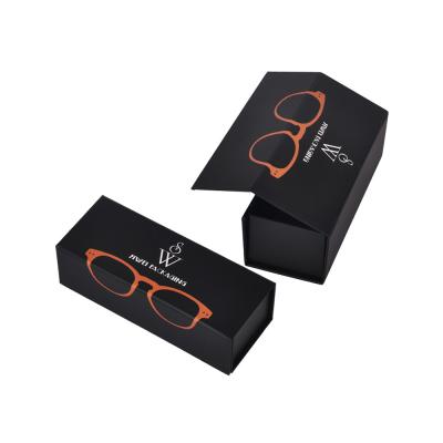 China Foldable Paperboard Eyewear Gift Box Packaging Sunglasses Black Rectangle for sale