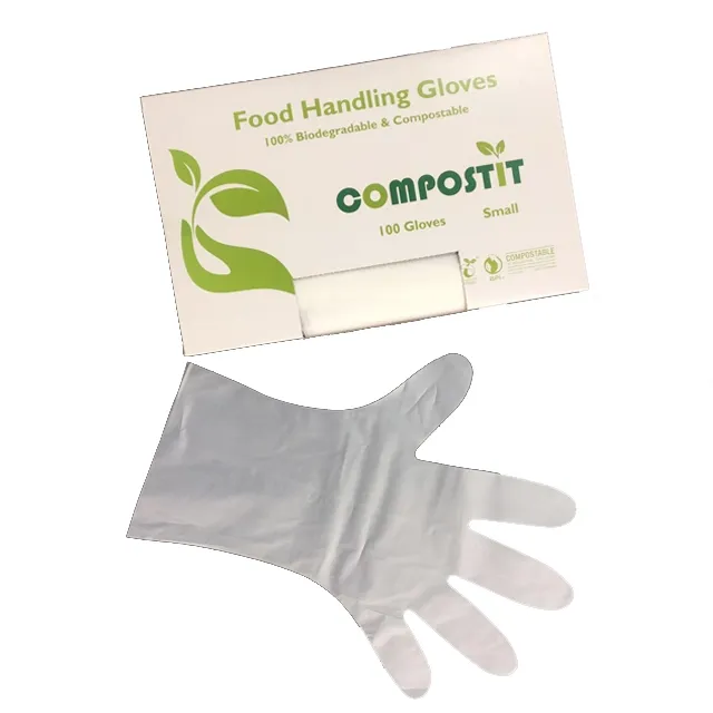 100% biodegradable and compostable plastic disposable gloves