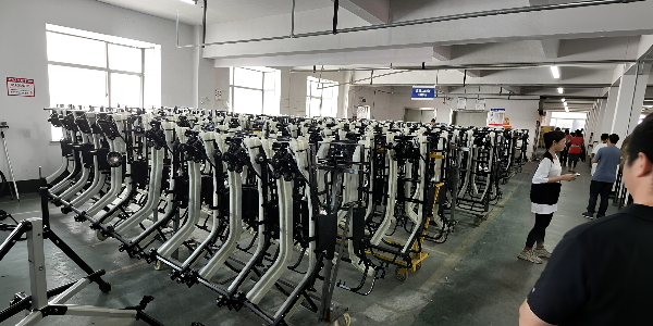 Factory production line showing quality control processes