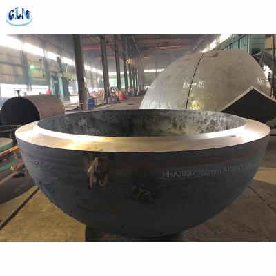 China 2000mm Diameter 180mm Thickness Hemispherical Dished Heads For Pressure Vessel for sale