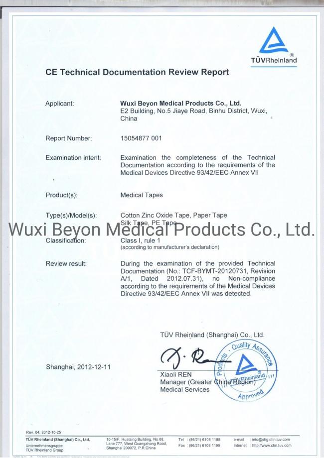 Zinc Oxide Medical Cotton Plaster Tape
