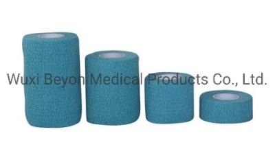 China Wrist Cohesive Tape For Ankle Medical Light Blue Color Cotton Self-Adhesive Wrap for sale