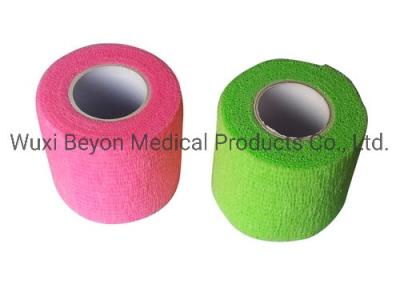 China Neon Color Cohesive Elastic Self Adhesive Cohesive Wrap Tape Bandage for sale
