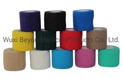 China Pink Cohesive Tape Medical Non Woven Cohesive Bandag Coflex Vet Wrap 10cm for sale