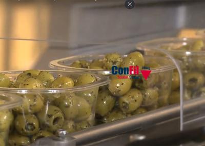 Chine La machine à emballer de peseur de Multihead pour les olives entières a coupé le système de conditionnement d'olives Traysealer à vendre