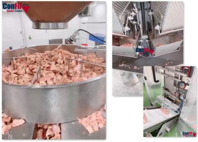 China Máquina de embalagem do pesador de Multihead para o sistema giratório cortado congelado da máquina de empacotamento do vácuo da galinha à venda