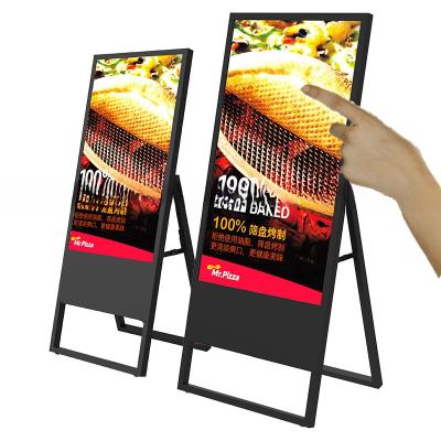 Chine Plancher portable Standing 43 pouces réseau LCD LED WIFI tableau de bord publicitaire Android écran tactile PC kiosque auto-service affichage totem à vendre