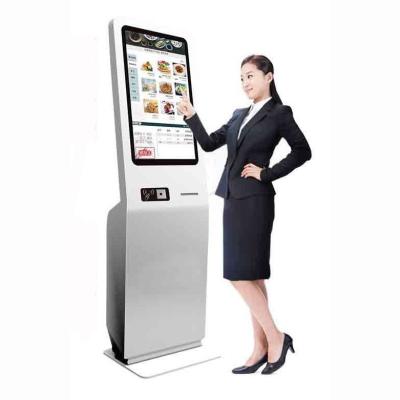 Chine 43 pouces de plancher debout Terminal de billets en libre-service Kiosque écran tactile PC poste de travail avec imprimante photo lecteur de carte à vendre