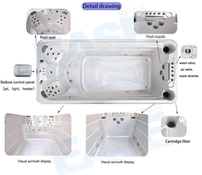 Outdoor Swimming Pool Cold Plunge Whirlpool Tubs Luxury Endless Swim Pool For Jacuzzi Air Massage Swim Pool For Garden