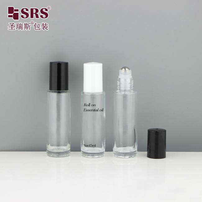 BLPM-15ml No Leakage Empty Clear Glass Bottle With Metal Roller Ball For Perfume Oil