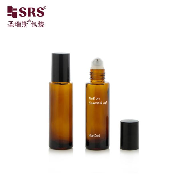 BLPM-15ml No Leakage Empty Clear Glass Bottle With Metal Roller Ball For Perfume Oil