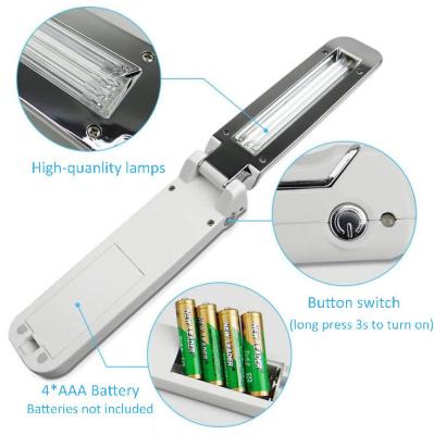 China Handheld Portable Ultraviolet Disinfection Lamp 4XAAA Battery Operated for sale