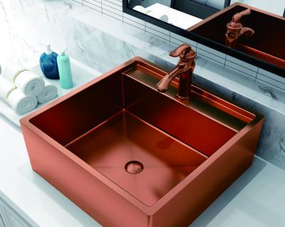 China Rose Gold Black 316 Stainless Steel Sink  For Bathroom Nano Oil Resistance for sale