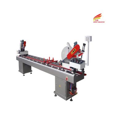 China PVC Profile Double Blade Mitre Saw with cutting angle fine adjustment device for sale