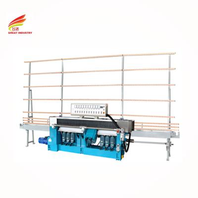 China Glass straight line beveling machines 9 motor glass beveling 12 head line polished machine for glass processing en venta