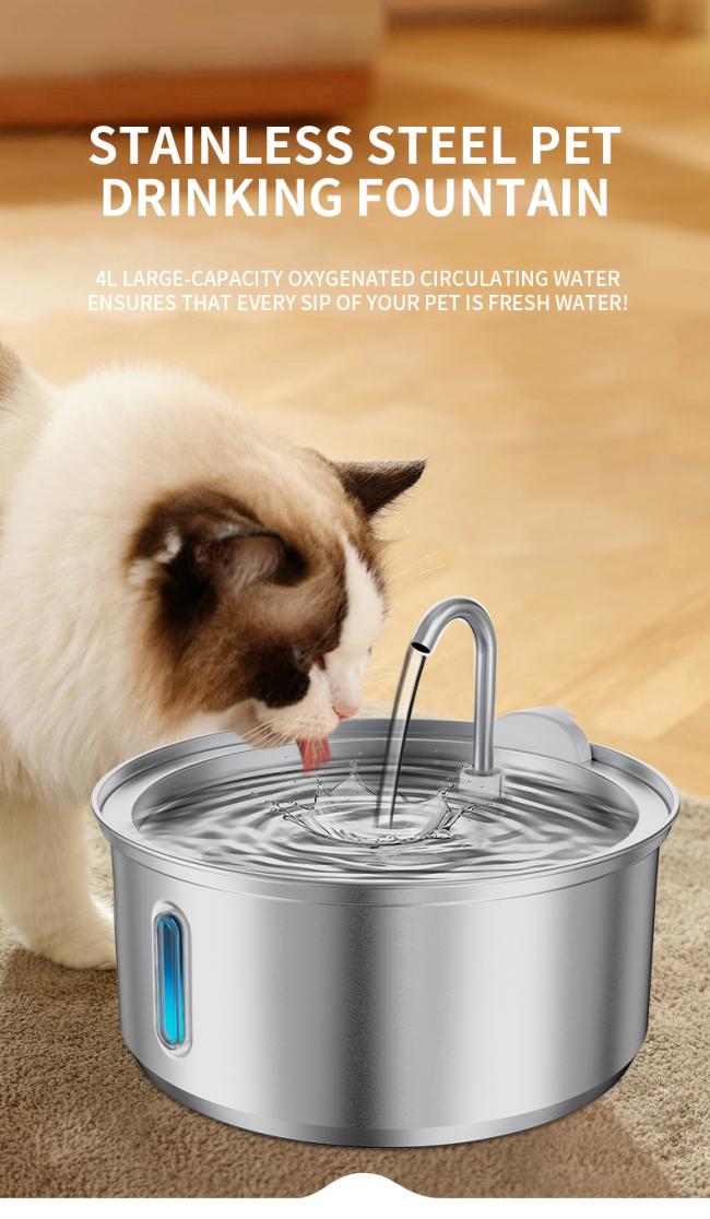 Pet water dispenser side view with detailed construction
