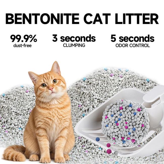 Cat Litter Sand OEM Factory Natural Ecological Dust-Free Bentonite Cat Litter Premium Arena Para Gatos 0