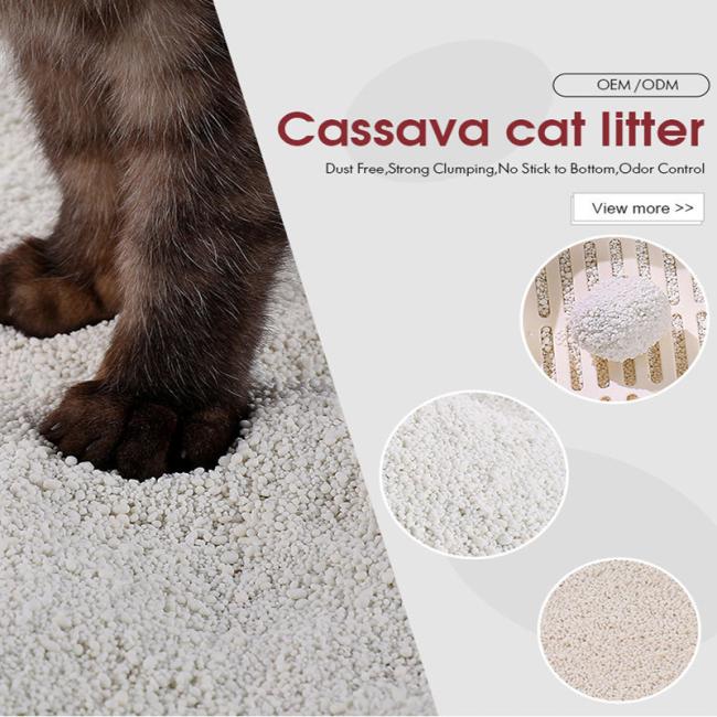 Natural Unscented 100% Plant-Based Clumping Eco-Friendly Highly Absorbent Odor Control Biodegradable Cassava Cat Litter 0
