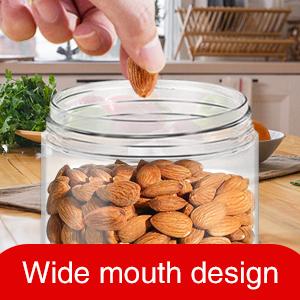 Plastic jars with lids