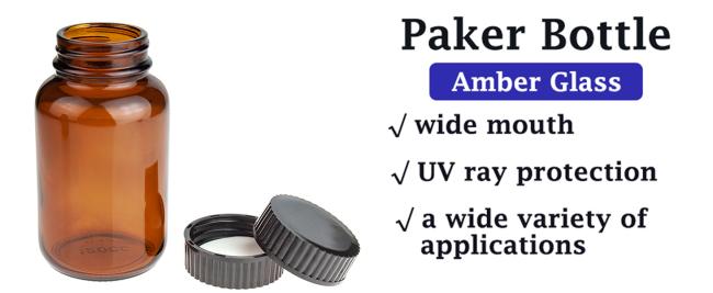 wide mouth paker bottle amber